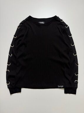 tripp nyc Y2K D ring longsleeve thermal shirt mens large